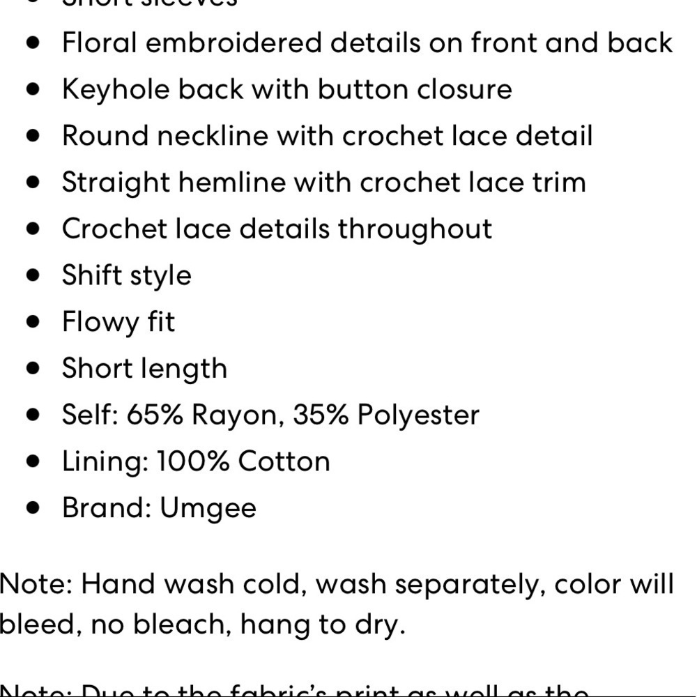 Umgee Boho Embroidered Burgundy Lace Shift Dress Spring Brunch Vacation  Size S - Picture 6 of 12